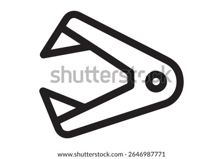 A minimalist staple remover icon on a white background