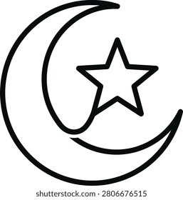 Minimalist star and crescent silhouette symbolizing cosmic harmony