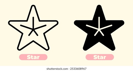 Minimalist Star Icon - Ein sauberes, einfaches und modernes Design