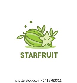 minimalist starfruit logo illustration suitable for fruit shop and fruit farm	
