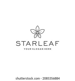 minimalist STARLEAF leaves plants logo design