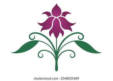 A minimalist stencil design of a bellflower swaying gracefully in the breeze, ideal for use in craft projects, wall art, logo design, nature-themed prints, and digital artwork.