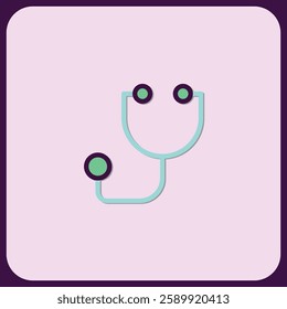 Minimalist Stethoscope Icon Design for Healthcare