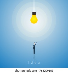 Minimalist stile Bulb light idea . New idea, change, trend, courage, creative solution, innovation and unique way concept.