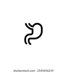 Minimalist Stomach Icon - Human Digestive System and Medical Symbol Vector.