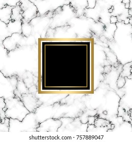 Minimalist stone background. Marble texture  and  gold foil details. Vector illustration.