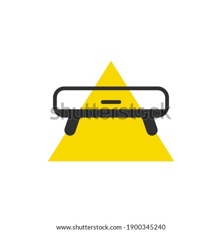 Minimalist storage cupboard cabinet table Furniture home appliances black yellow icon sign
