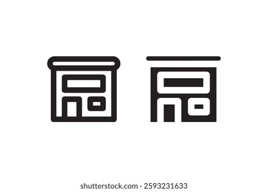 Minimalist storefront icon with awning Vector