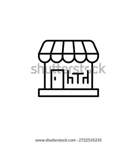 Minimalist Storefront Outline Icon Commerce Shop Building
