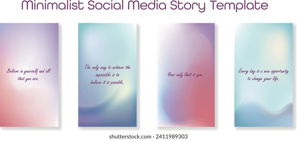 Minimalist Stories editable story template set for presentation, invitation, stories, feed. Screen background for mobile application. Social media story mockup.