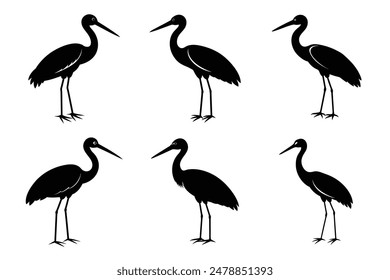 Minimalist Stork Bird Silhouette Vector illustration