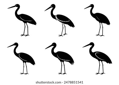 Minimalist Stork Bird Silhouette Vector illustration