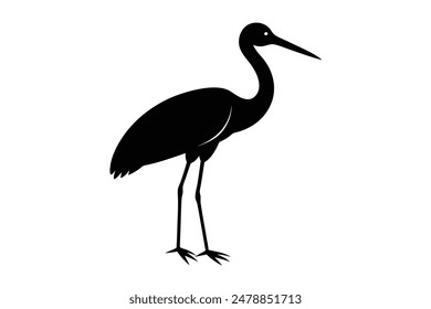 Minimalistische Storch Bird Silhouette Vektorillustration