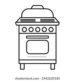 Minimalist stove icon in vector format.