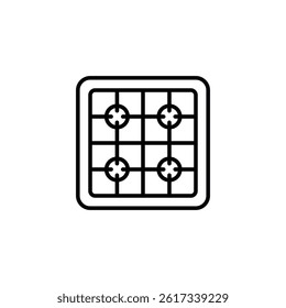 Minimalist Stove Top Icon Symbolizing Cooking and Kitchen Appliances