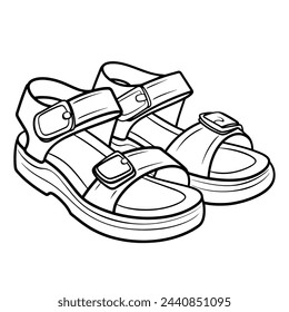 Minimalist strap sandals icon in sleek vector.