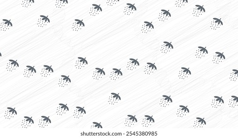 Fondo minimalista de patrón de fresa con textura dibujada a mano - diseño de frutas monocromo