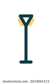 Minimalist Street Light Design with Triangle Frame and Dual Yellow Side Bulbs in Flat Style