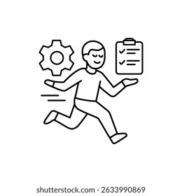 Minimalist Stroke Icon Representing Mindful Hustle with Balanced Energy and Focused Drive