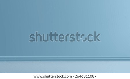 minimalist studio room with a light blue gradient wall and clean empty space, perfect for modern interior design concepts, calm backgrounds, or creative projects needing a serene aesthetic