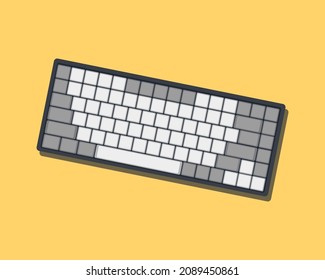 minimalist style 75% mechanical keyboard illustration vector