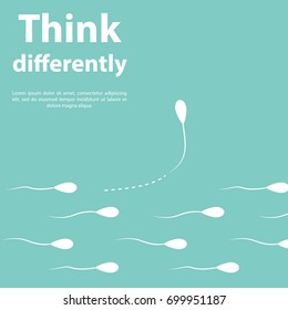 Minimalist style changing direction. New idea, change, trend, courage, creative solution, innovation and unique way concept. Think differently