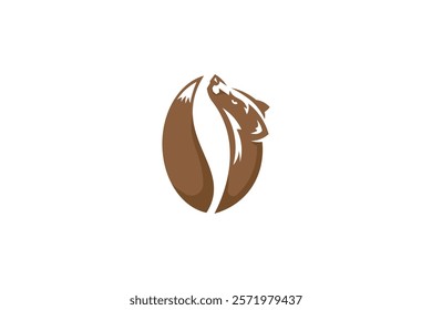 minimalist style coffee bean and civet combination logo