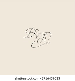 minimalist style curve DK initial royal design monogram elegant concept logo letter