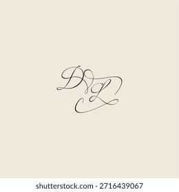 minimalist style curve DL initial royal design monogram elegant concept logo letter