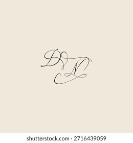 minimalist style curve DN initial royal design monogram elegant concept logo letter