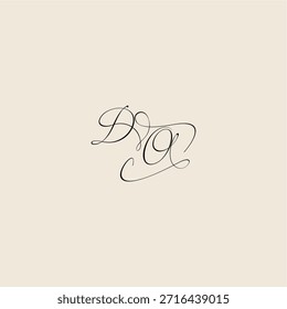 curva de estilo minimalista DO monograma de diseño real inicial letra de logotipo de concepto elegante