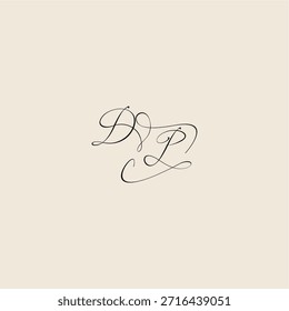 minimalist style curve DP initial royal design monogram elegant concept logo letter
