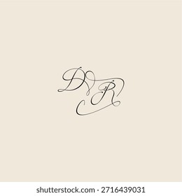 minimalist style curve DR initial royal design monogram elegant concept logo letter