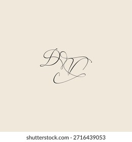 minimalist style curve DV initial royal design monogram elegant concept logo letter