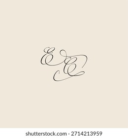 minimalist style curve EC initial royal design monogram elegant concept logo letter