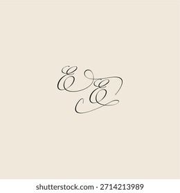 minimalist style curve EE initial royal design monogram elegant concept logo letter