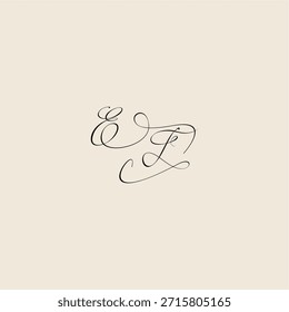 minimalist style curve EF initial royal design monogram elegant concept logo letter