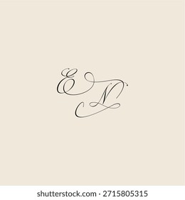 minimalist style curve EN initial royal design monogram elegant concept logo letter