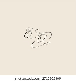 minimalist style curve EQ initial royal design monogram elegant concept logo letter