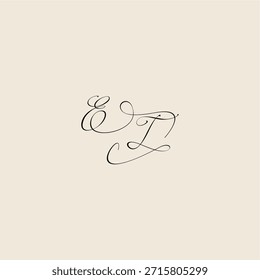 minimalist style curve ET initial royal design monogram elegant concept logo letter