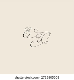 minimalist style curve EU initial royal design monogram elegant concept logo letter