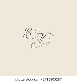 minimalist style curve EV initial royal design monogram elegant concept logo letter