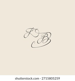 minimalist style curve FB initial royal design monogram elegant concept logo letter