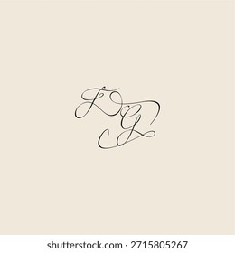 minimalist style curve FG initial royal design monogram elegant concept logo letter