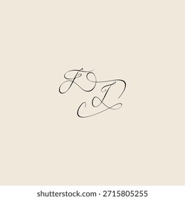 curva de estilo minimalista FI inicial real design monograma elegante conceito logotipo letra