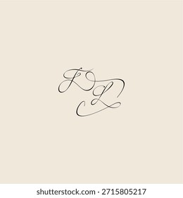 minimalist style curve FL initial royal design monogram elegant concept logo letter