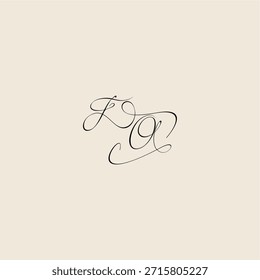minimalist style curve FO initial royal design monogram elegant concept logo letter