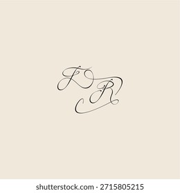 minimalist style curve FR initial royal design monogram elegant concept logo letter