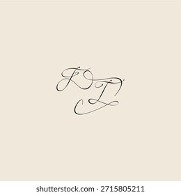 minimalist style curve FT initial royal design monogram elegant concept logo letter