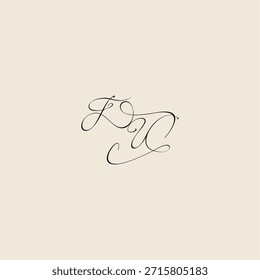 minimalistischer Stil Kurve FU anfängliche königliche Design Monogramm elegantes Konzept Logo Buchstabe